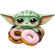 baby yoda and donuts sticker