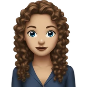 Portrait of Vanessa Gossip Girl brown curly hair blue eyes  sticker