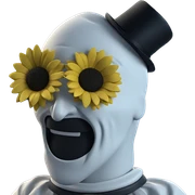 boy in top hat with sunflower sticker