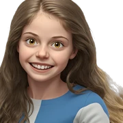 smiling girl with long hair sticker