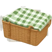 Gingham blanket and picnic basket  sticker