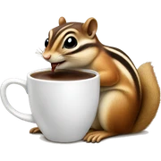 Chipmunk drinking coffee sticker