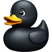 Rubber duck in dark colour sticker