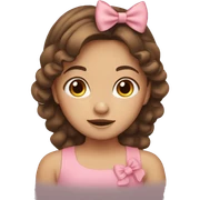 Brown hair girl with bow  sticker