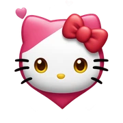 Hello Kitty con corazones  sticker