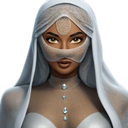 veiled beauty with dark skin sticker