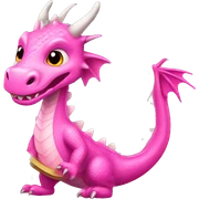 Pink dragon with mirror sticker