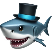 Shark with a top hat sticker