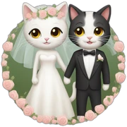 cat wedding sticker