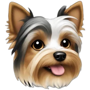 yorkie parti white black tan sticker
