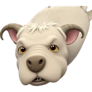 horned creature gazing at viewer sticker