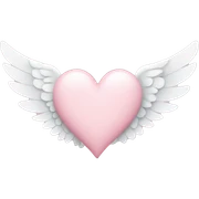 pastel pink heart with white wings sticker