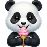 Panda eating ice cream sticker