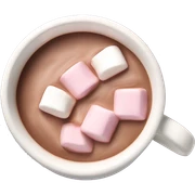 Light Pink mug of hot chocolate with marshmallows  sticker