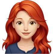 white woman with long red hair, simple and clear sticker
