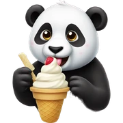 Panda eating ice cream sticker