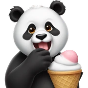 Panda eating ice cream sticker