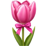 Pink tulips with a bow sticker