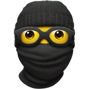 Emoji wearing a ski mask with eyes sticker