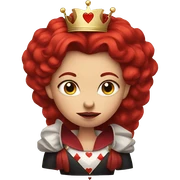 queen of hearts, red hair, angry sticker