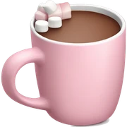 Light Pink mug of hot chocolate with marshmallows  sticker