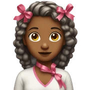 Girl with ribbon in hair  sticker