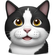 black and white cat sticker