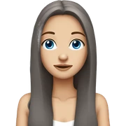 Brunette girl pretty blue eyes long hair sticker