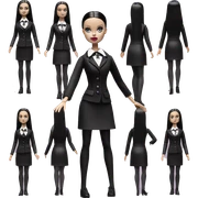 Clean gothic Wednesday Addams Barbie. Creepy , show full body  sticker