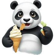 Panda eating ice cream sticker
