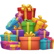 Pile of colorful gifts sticker