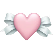 Pastel pink heart with white bow sticker