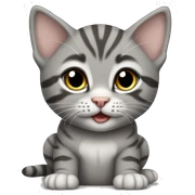 Gray tabby kitten sitting sticker