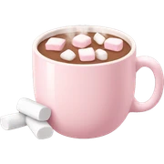 Light Pink mug of hot chocolate with marshmallows  sticker