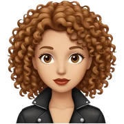 woman rockstar with light brown curly hair sticker