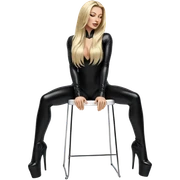 blonde beauty in black bodysuit sticker