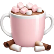 Light Pink mug of hot chocolate with marshmallows  sticker