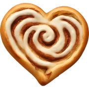 A heart made of a cinnamon roll sticker
