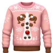 pink brown white christmas sweater sticker