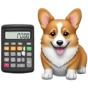 corgi with calculator sticker