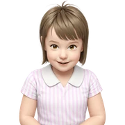 smiling girl with short hair sticker
