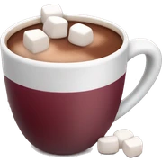 burgundy cup of hot cocoa with marshmallows  sticker