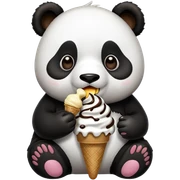 Panda eating ice cream sticker