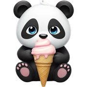 Panda eating ice cream sticker