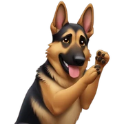 German shepherd clapping sticker