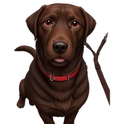 realistic dog with red collar sticker