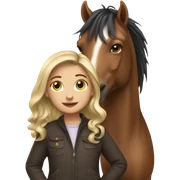 girl with horse sticker