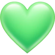 light green heart sticker