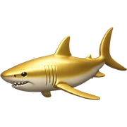golden shark statue sticker
