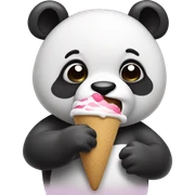 Panda eating ice cream sticker